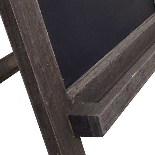 Cosmo Casa - Krijtbordstandaard - 66×37×27 cm - Shabby Look - Hout - Vintage Grijsbruin