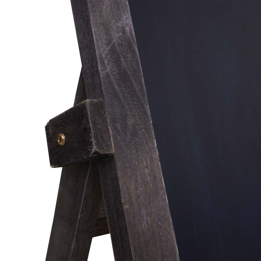 Cosmo Casa - Krijtbordstandaard - 66×37×27 cm - Shabby Look - Hout - Vintage Grijsbruin