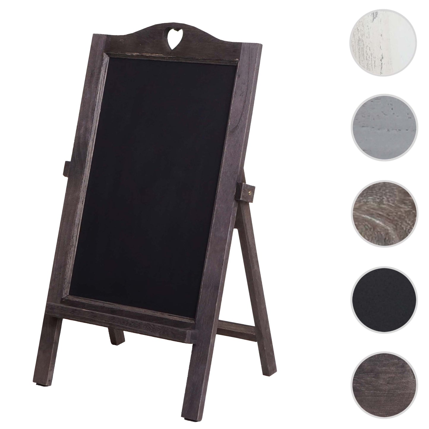 Cosmo Casa - Krijtbordstandaard - 66×37×27 cm - Shabby Look - Hout - Vintage Grijsbruin