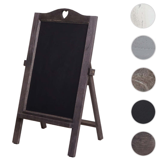 Cosmo Casa - Krijtbordstandaard - 66×37×27 cm - Shabby Look - Hout - Vintage Grijsbruin