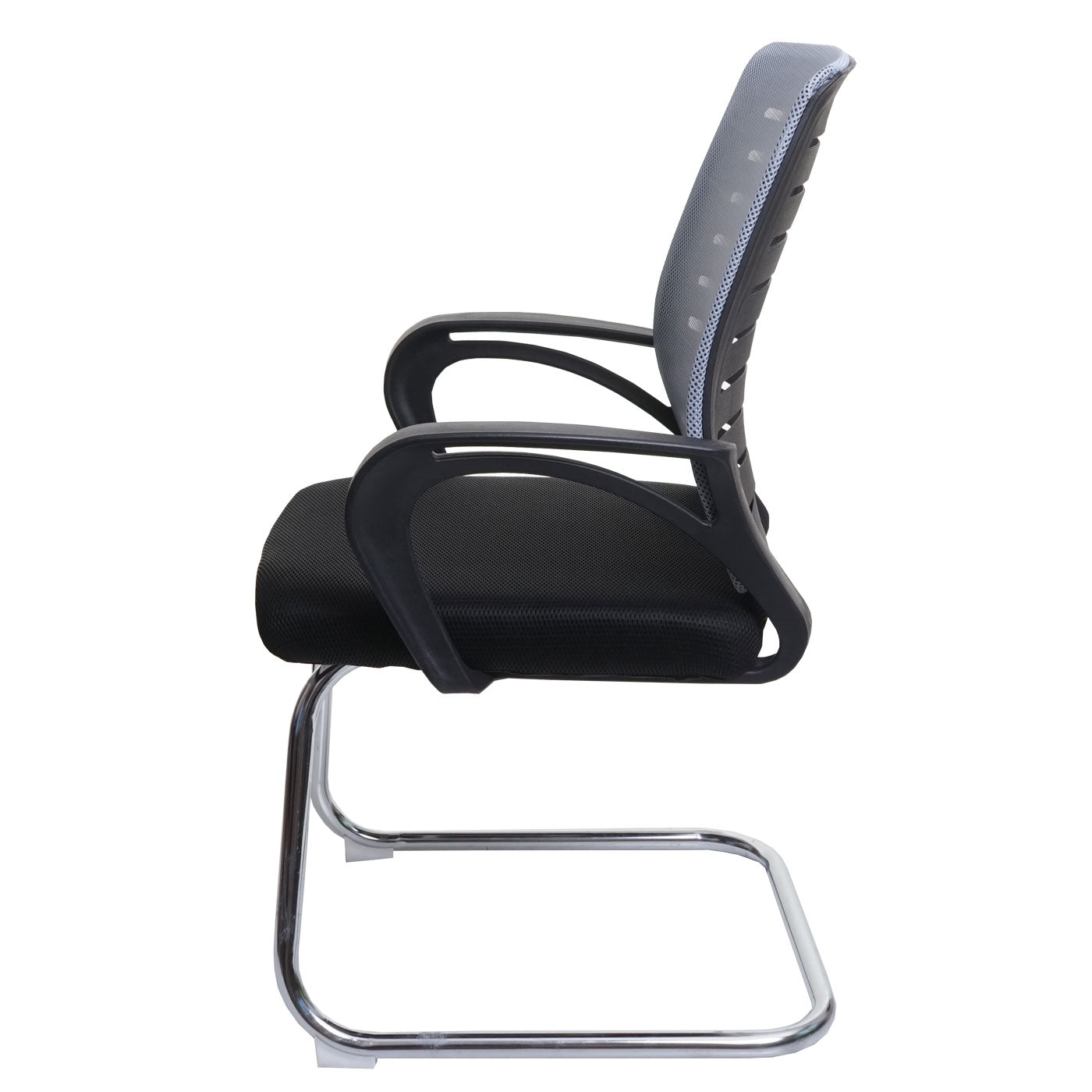 Cosmo Casa - Set van 2 Vergaderstoelen - Sledevrij - Textiel - Grijs