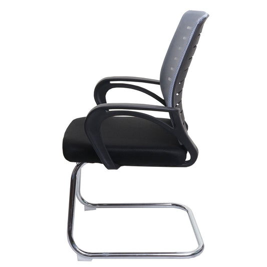 Cosmo Casa - Set van 2 Vergaderstoelen - Sledevrij - Textiel - Grijs