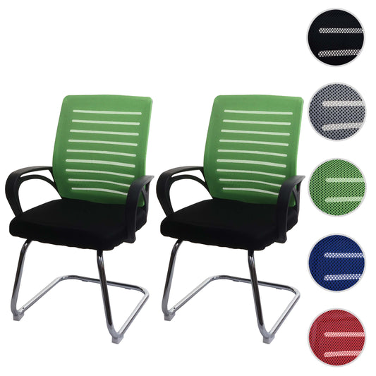 Cosmo Casa - Set van 2 Vergaderstoelen - Sledevrij - Textiel - Groen