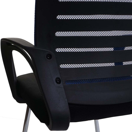 Cosmo Casa - Set van 2 Vergaderstoelen - Sledevrij - Textiel - Blauw