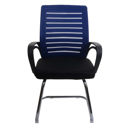 Cosmo Casa - Set van 2 Vergaderstoelen - Sledevrij - Textiel - Blauw