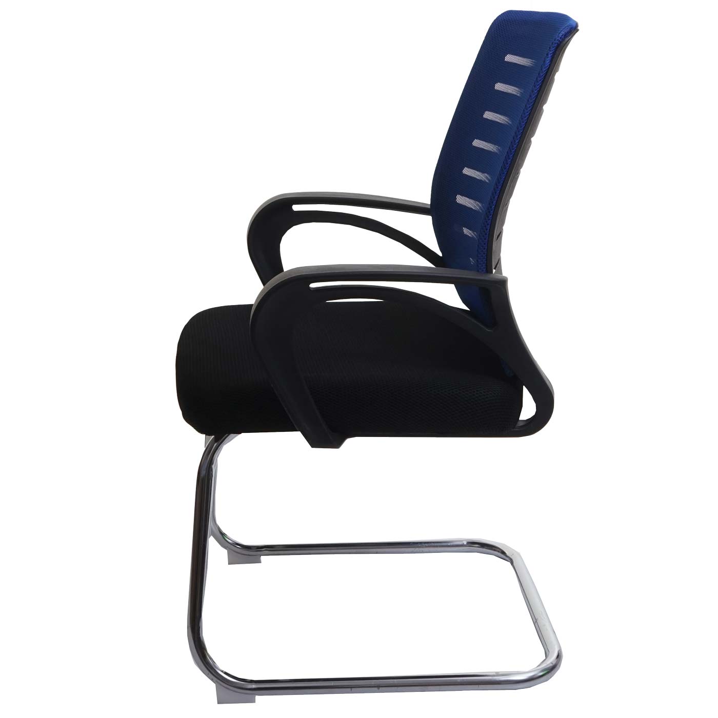 Cosmo Casa - Set van 2 Vergaderstoelen - Sledevrij - Textiel - Blauw