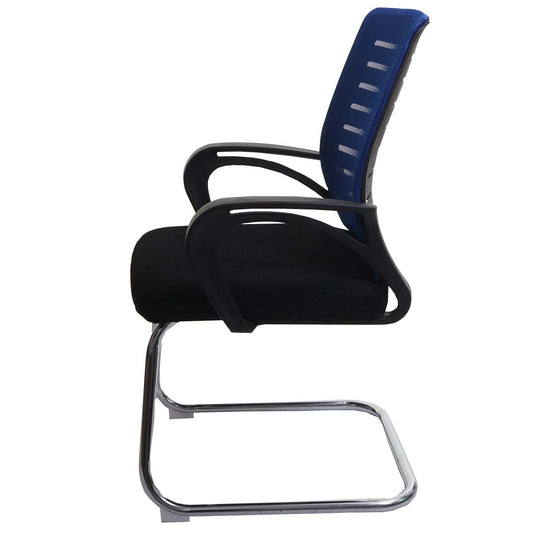 Cosmo Casa - Set van 2 Vergaderstoelen - Sledevrij - Textiel - Blauw