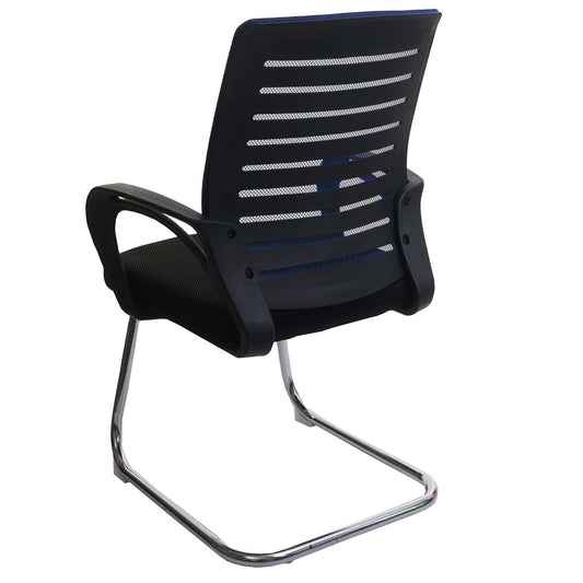 Cosmo Casa - Set van 2 Vergaderstoelen - Sledevrij - Textiel - Blauw