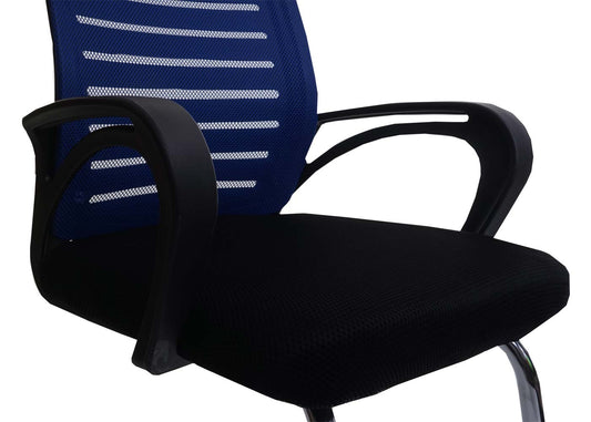 Cosmo Casa - Set van 2 Vergaderstoelen - Sledevrij - Textiel - Blauw