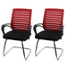 Cosmo Casa - Set van 2 Vergaderstoelen - Sledevrij - Textiel - Rood