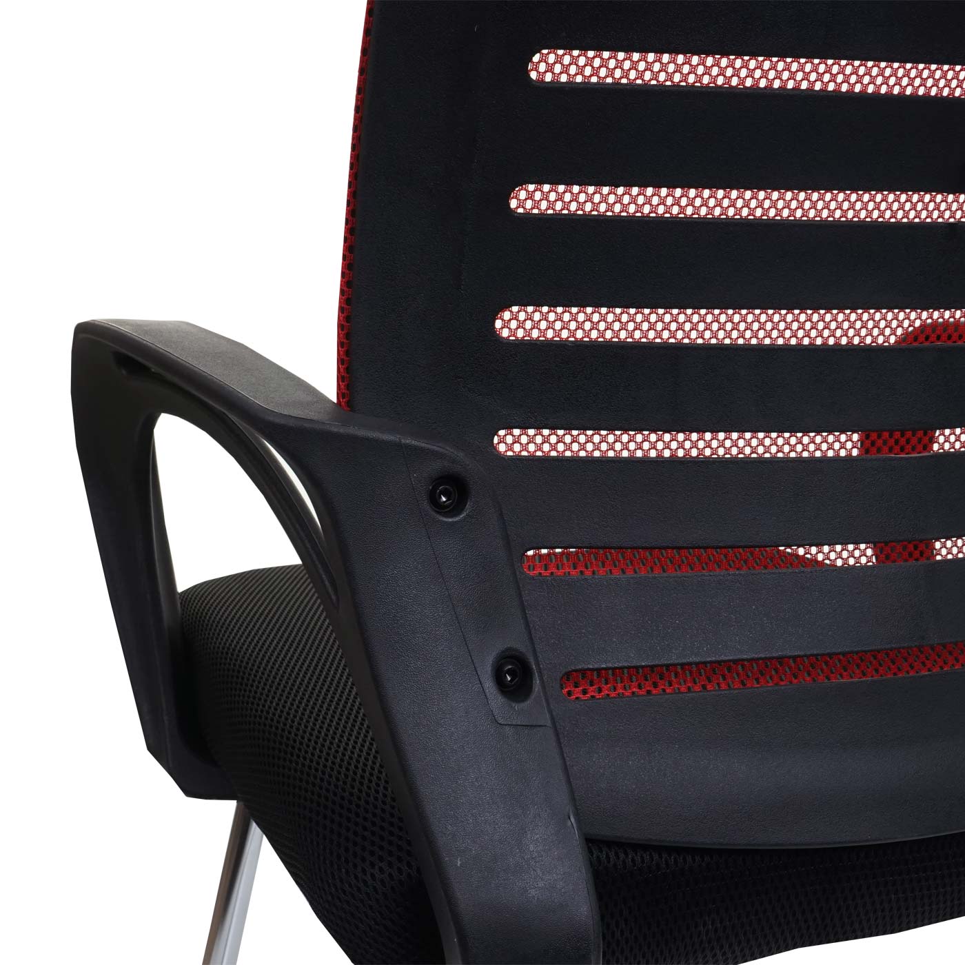 Cosmo Casa - Set van 2 Vergaderstoelen - Sledevrij - Textiel - Rood