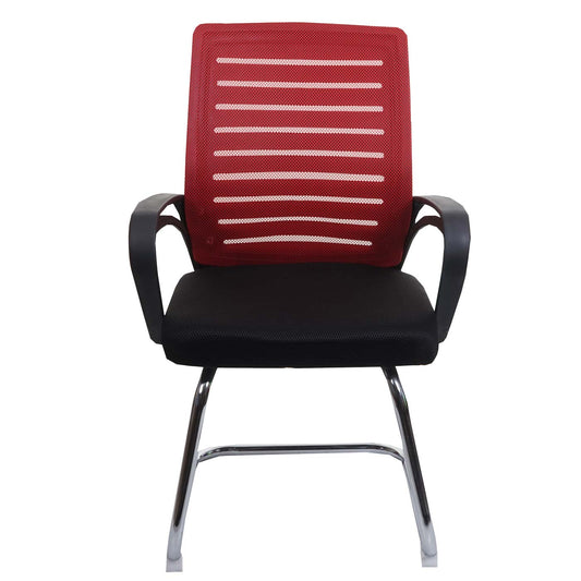 Cosmo Casa - Set van 2 Vergaderstoelen - Sledevrij - Textiel - Rood