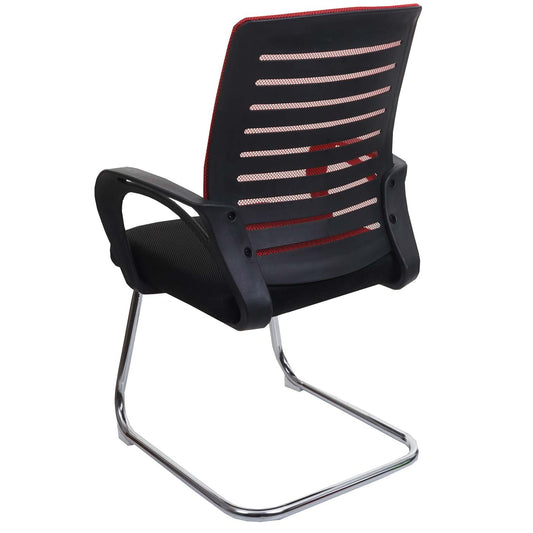 Cosmo Casa - Set van 2 Vergaderstoelen - Sledevrij - Textiel - Rood