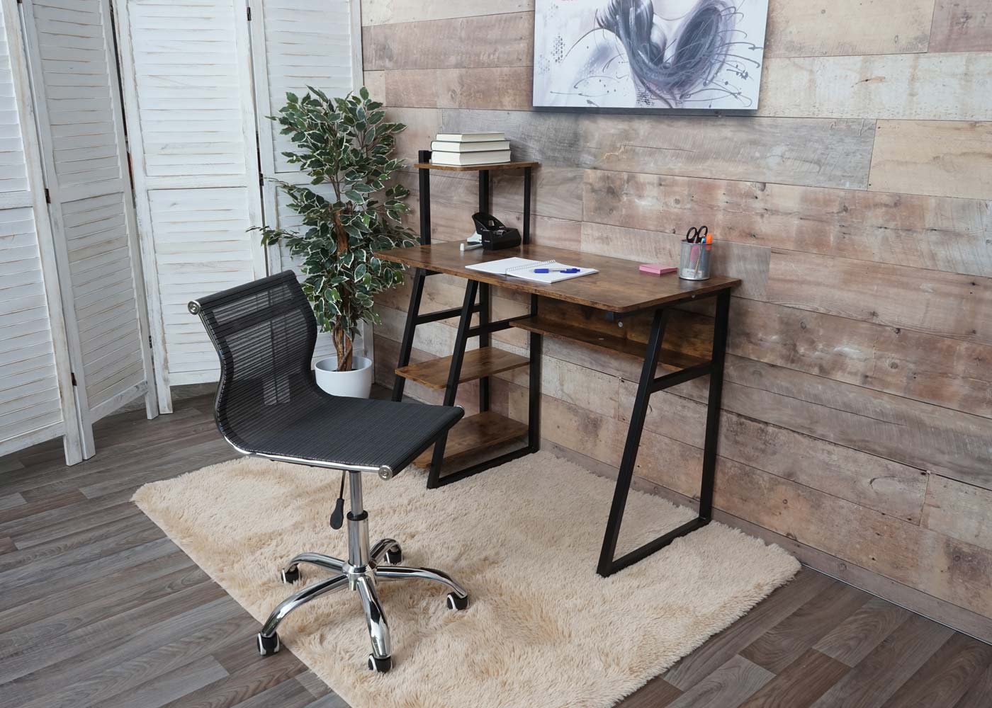 Cosmo Casa - Bureaustoel - Mesh - Textiel - Grijs