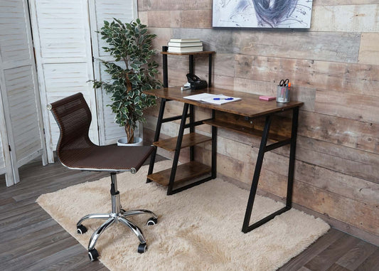 Cosmo Casa - Bureaustoel - Mesh - Textiel - Bruin