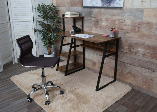 Cosmo Casa - Bureaustoel - Mesh - Textiel - Wijnrood