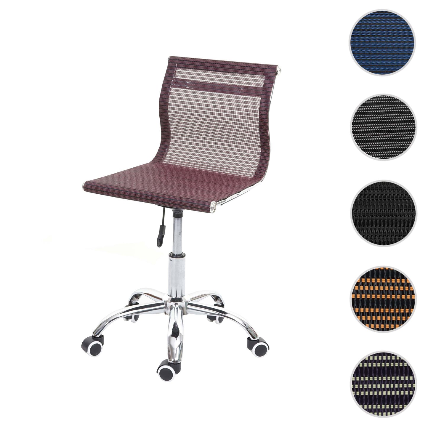 Cosmo Casa - Bureaustoel - Mesh - Textiel - Wijnrood