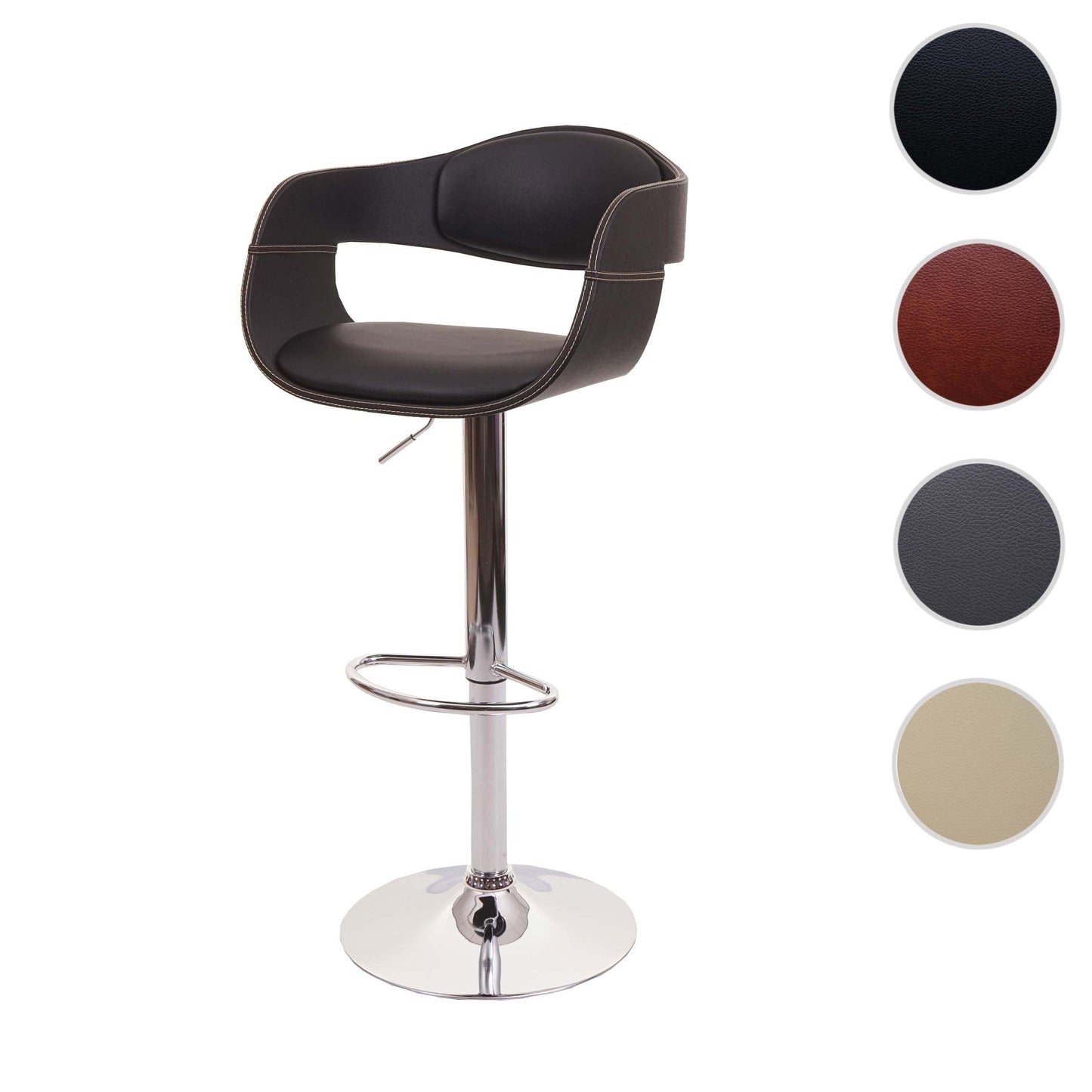 Cosmo Casa - Barkruk - Retro - Kunstleer - Zwart