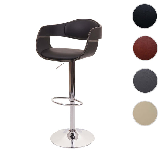 Cosmo Casa - Barkruk - Retro - Kunstleer - Zwart