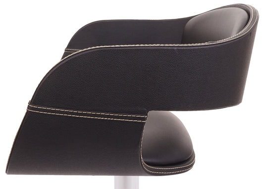 Cosmo Casa - Barkruk - Retro - Kunstleer - Zwart