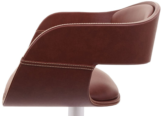 Cosmo Casa - Barkruk - Retro - Kunstleer - Bruin