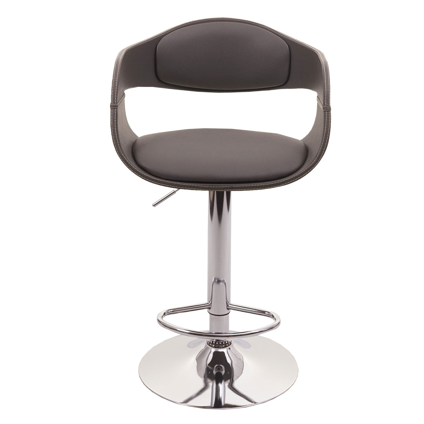 Cosmo Casa - Barkruk - Retro - Kunstleer - Mat grijs