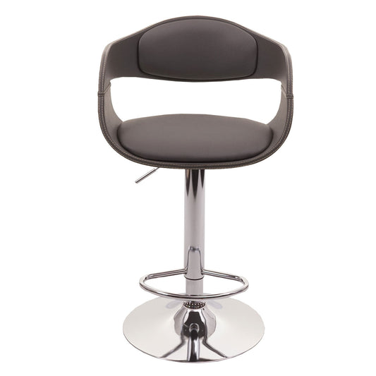 Cosmo Casa - Barkruk - Retro - Kunstleer - Mat grijs