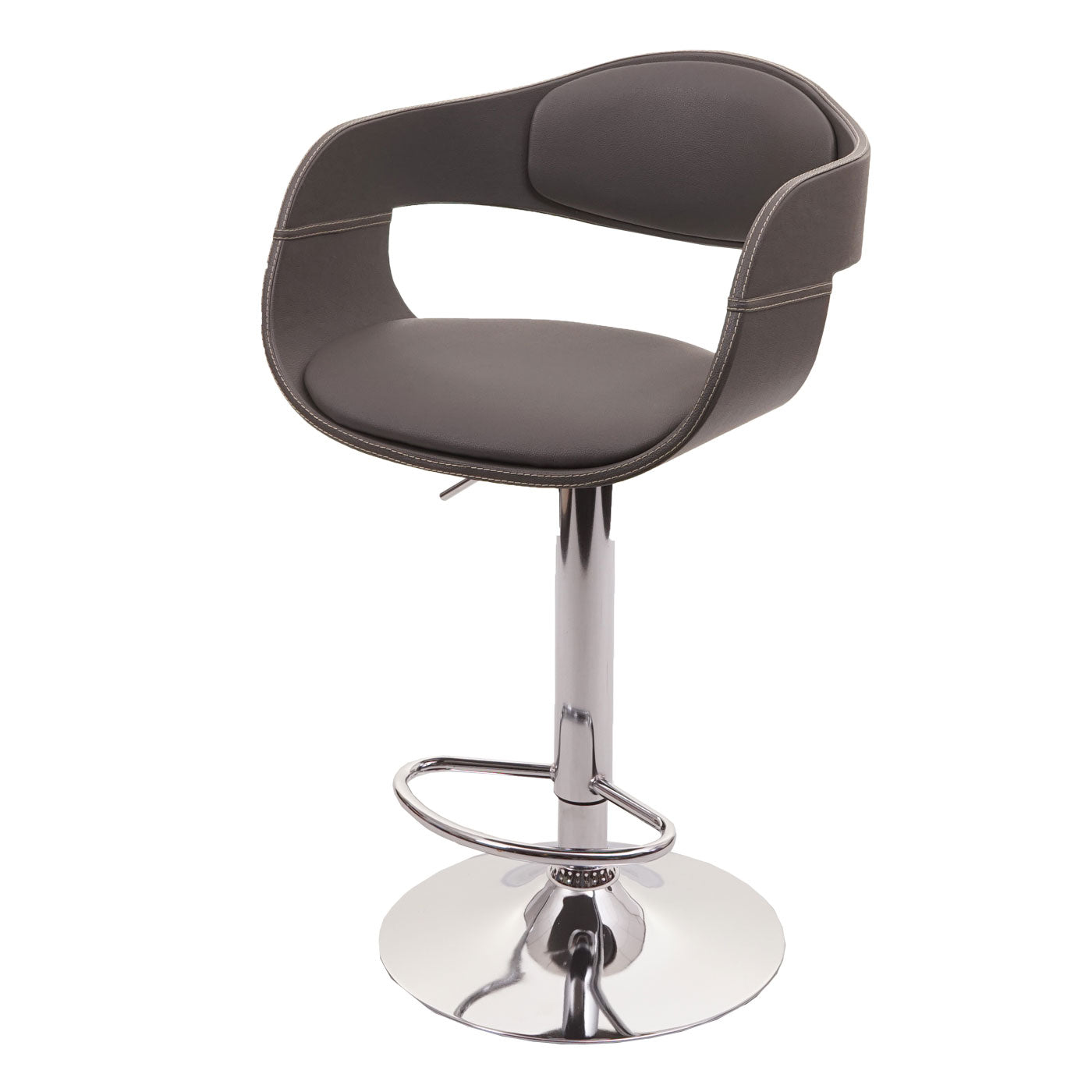 Cosmo Casa - Barkruk - Retro - Kunstleer - Mat grijs