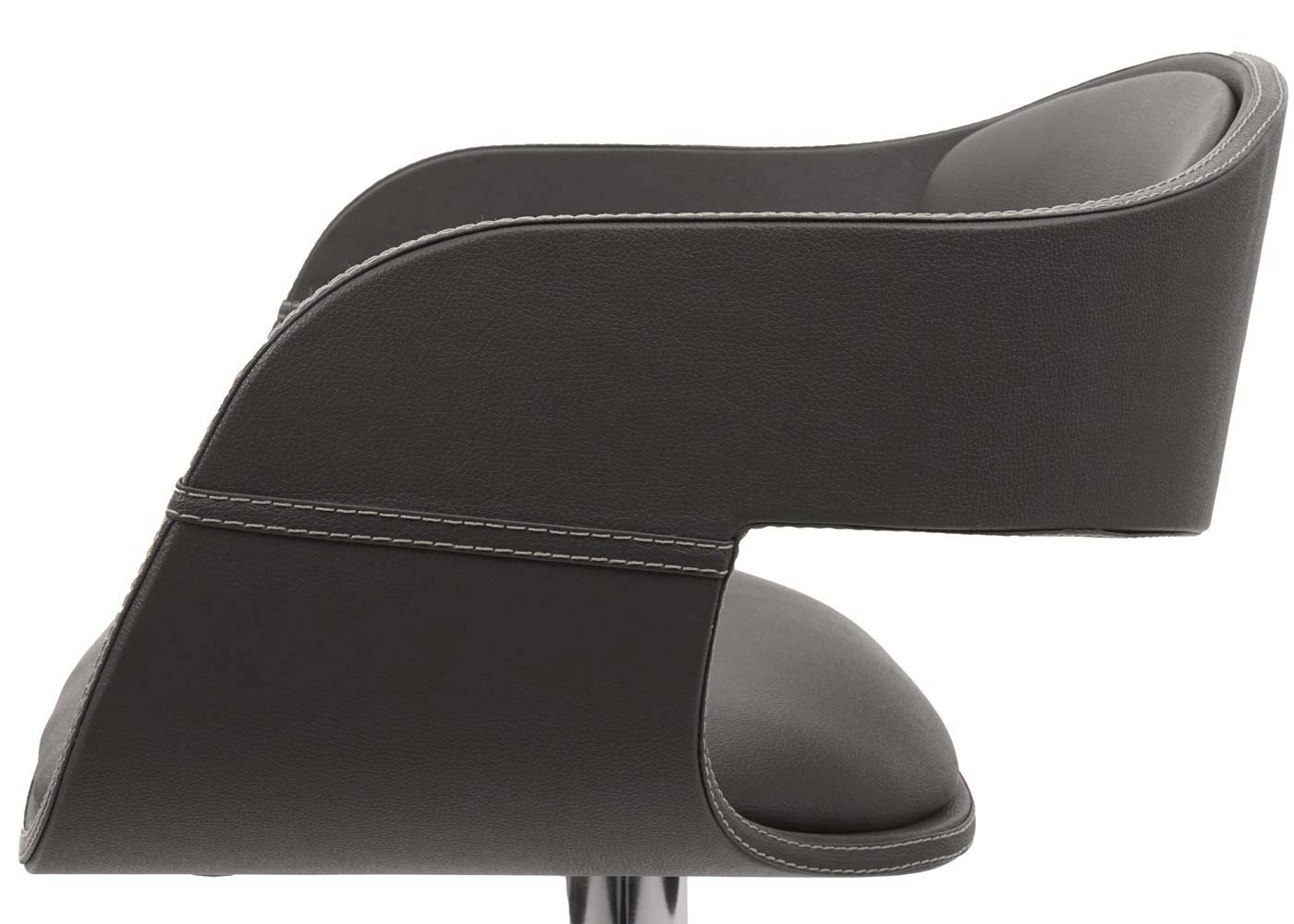 Cosmo Casa - Barkruk - Retro - Kunstleer - Mat grijs