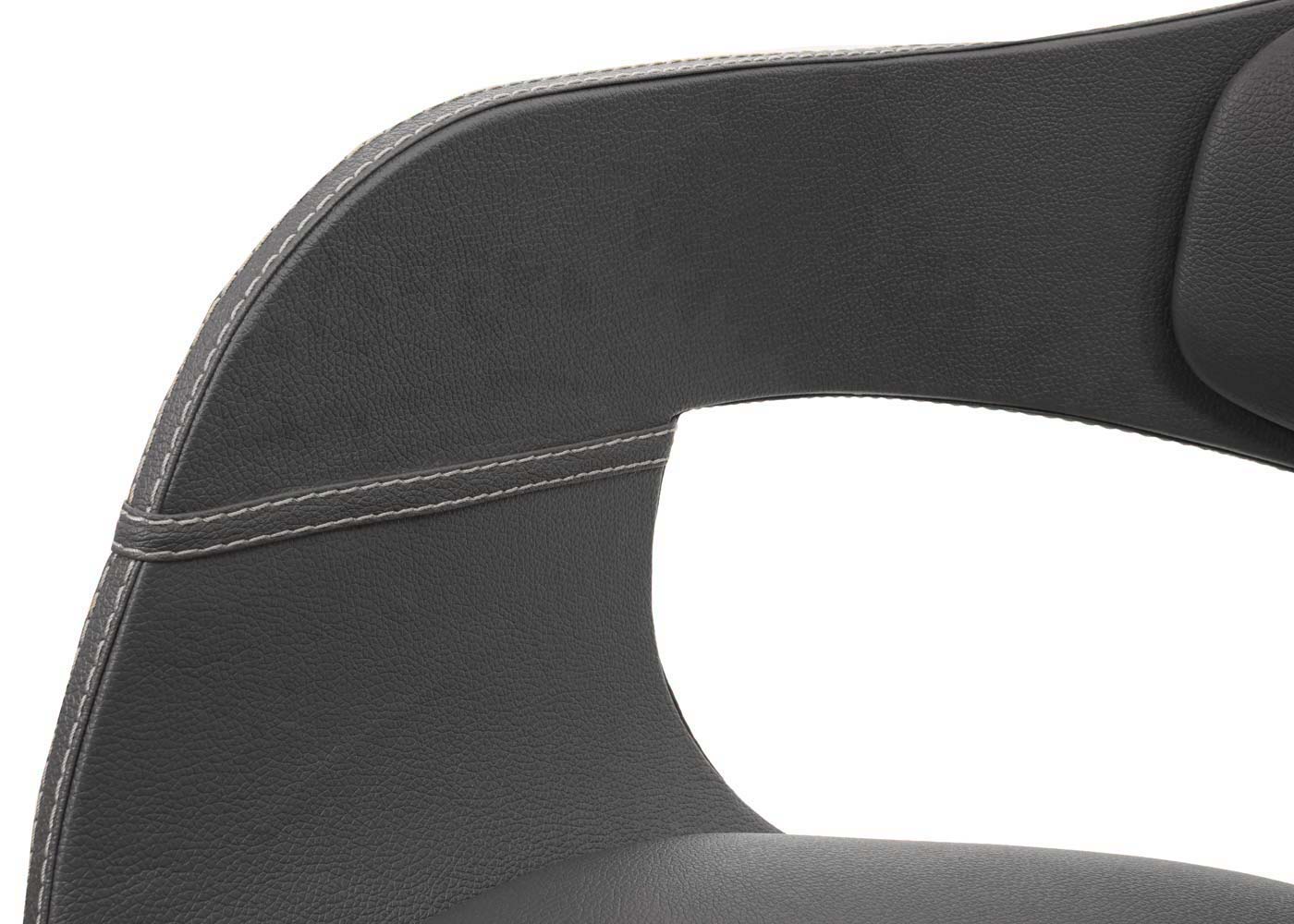 Cosmo Casa - Barkruk - Retro - Kunstleer - Mat grijs