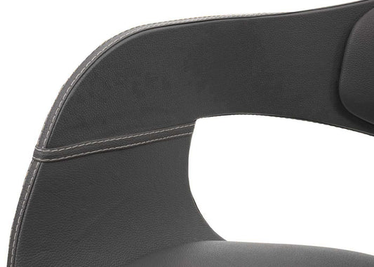 Cosmo Casa - Barkruk - Retro - Kunstleer - Mat grijs