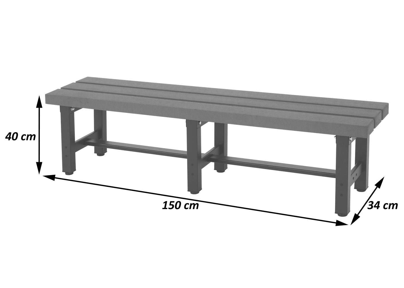 Cosmo Casa - Tuinbank - Weerbestendig WPC - Aluminium - Bruin - 150 cm