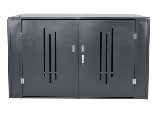 Cosmo Casa - Fietsenstalling 4-Persoons - Materiaalschuur & Deksel - Metaal - Antraciet - 121×202×150 cm