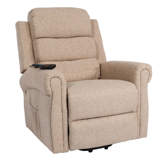 Cosmo Casa - TV-Fauteuil - Massage - Textiel - Beige-Bruin