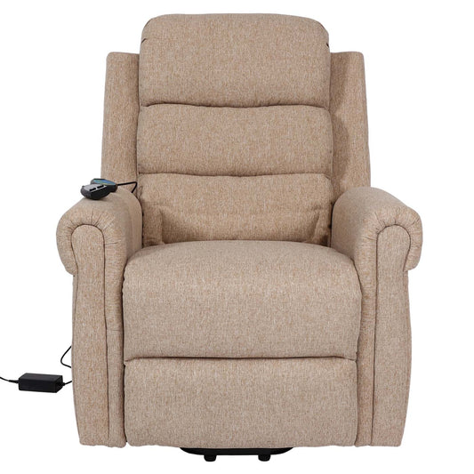 Cosmo Casa - TV-Fauteuil - Massage - Textiel - Beige-Bruin