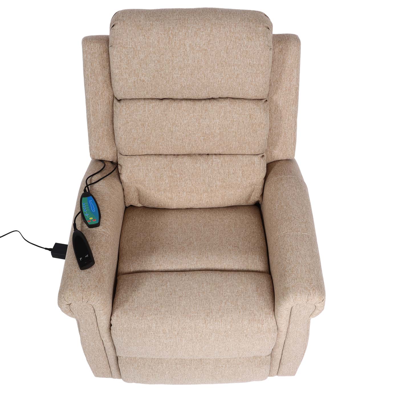 Cosmo Casa - TV-Fauteuil - Massage - Textiel - Beige-Bruin