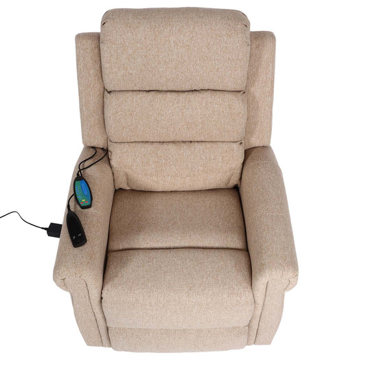 Cosmo Casa - TV-Fauteuil - Massage - Textiel - Beige-Bruin