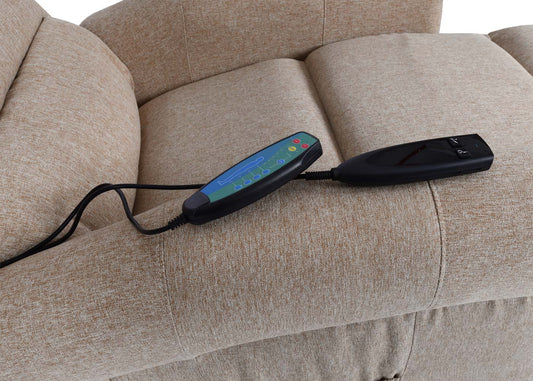 Cosmo Casa - TV-Fauteuil - Massage - Textiel - Beige-Bruin