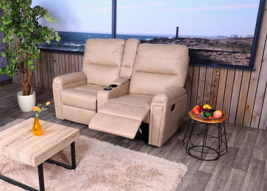 Cosmo Casa - 2-zits Bioscoopstoel - Relax - Textiel - Beige