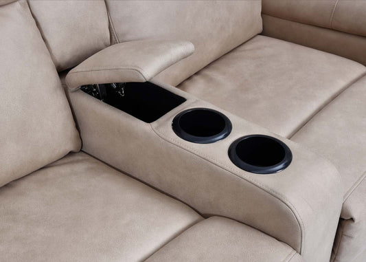 Cosmo Casa - 2-zits Bioscoopstoel - Relax - Textiel - Beige