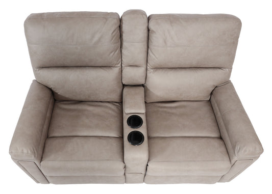 Cosmo Casa - 2-zits Bioscoopstoel - Relax - Textiel - Lichtgrijs