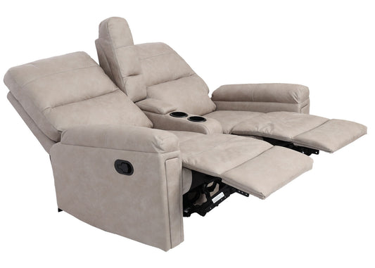 Cosmo Casa - 2-zits Bioscoopstoel - Relax - Textiel - Lichtgrijs