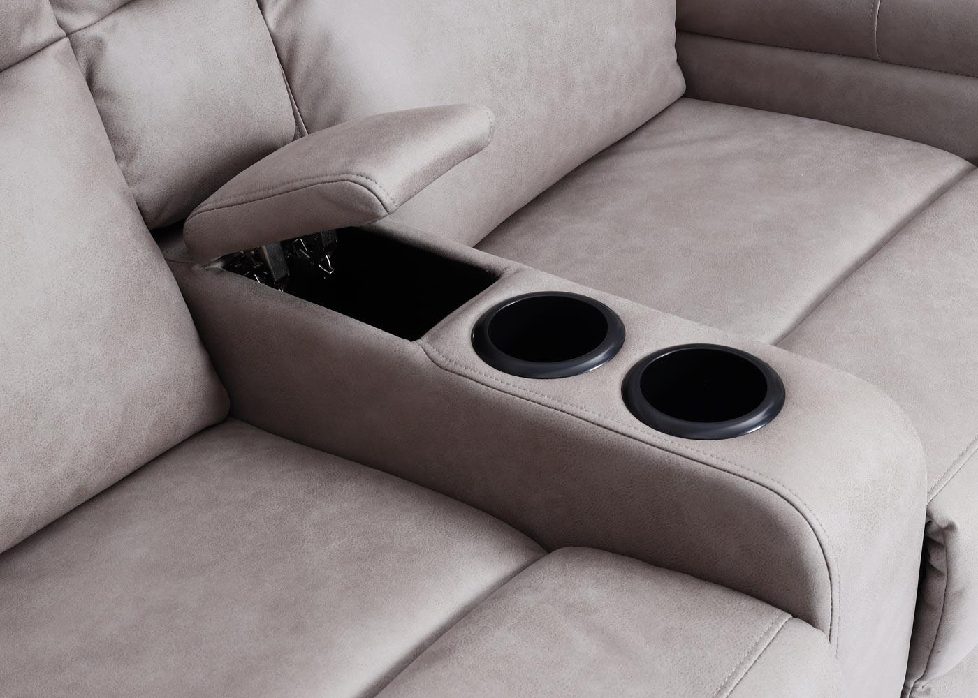 Cosmo Casa - 2-zits Bioscoopstoel - Relax - Textiel - Lichtgrijs