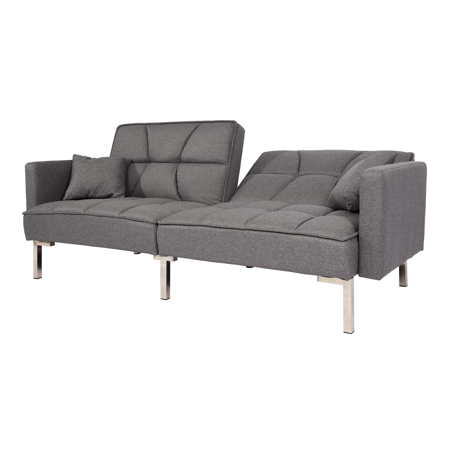 Cosmo Casa - Slaapbank - Slaapfunctie - Textiel - Grijs - 170×104 cm