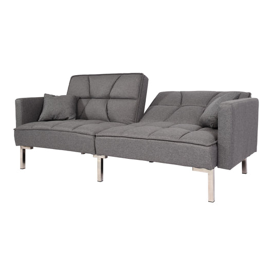 Cosmo Casa - Slaapbank - Slaapfunctie - Textiel - Grijs - 170×104 cm