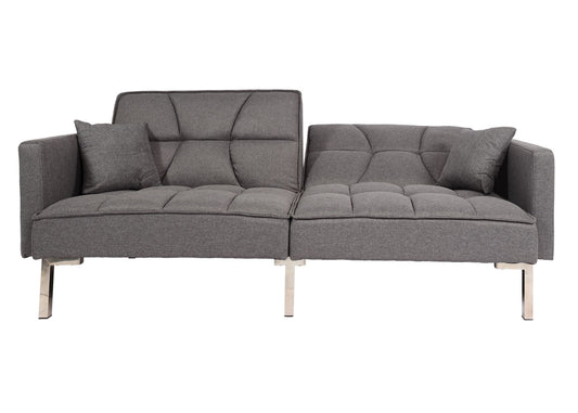 Cosmo Casa - Slaapbank - Slaapfunctie - Textiel - Grijs - 170×104 cm