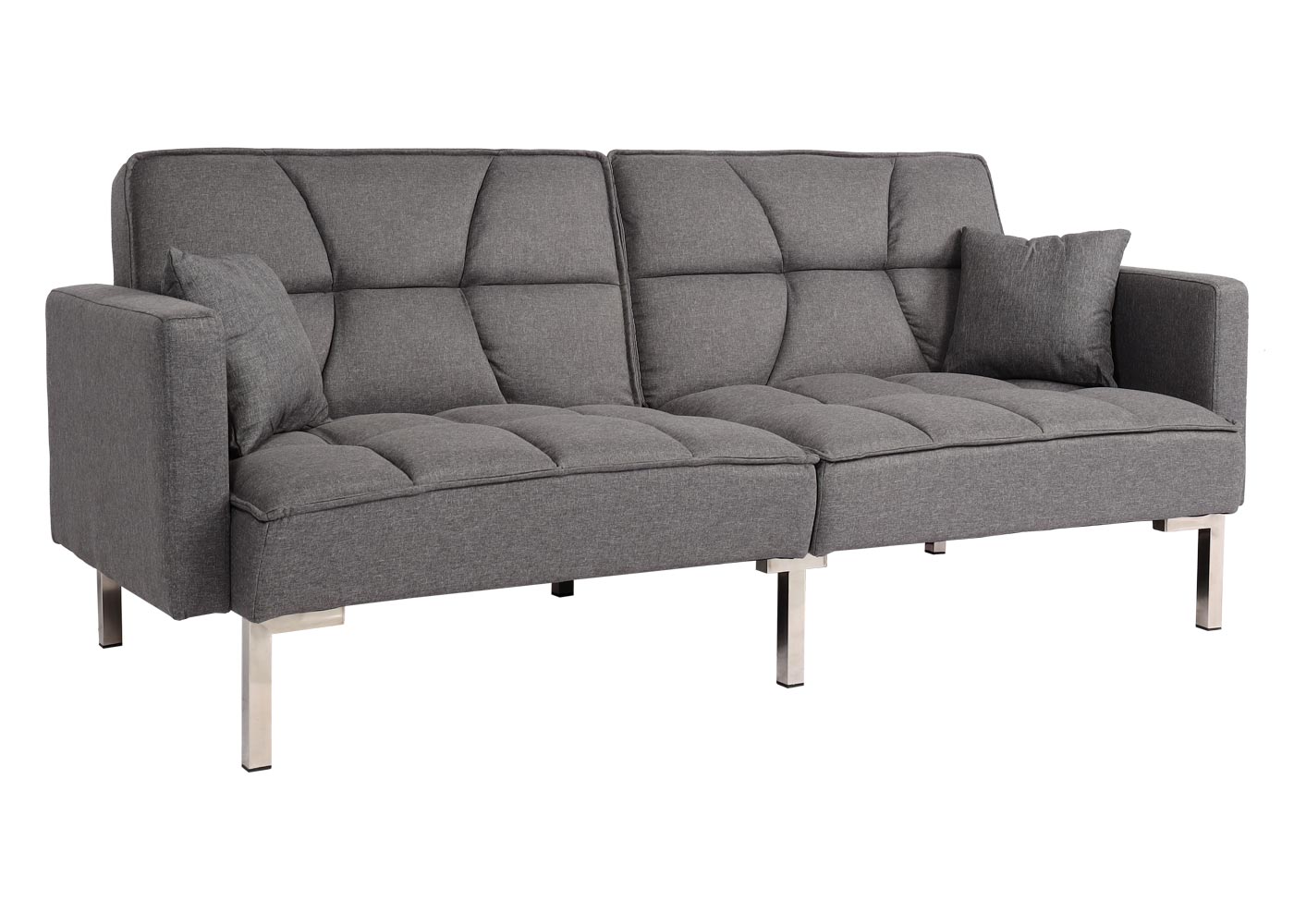 Cosmo Casa - Slaapbank - Slaapfunctie - Textiel - Grijs - 170×104 cm