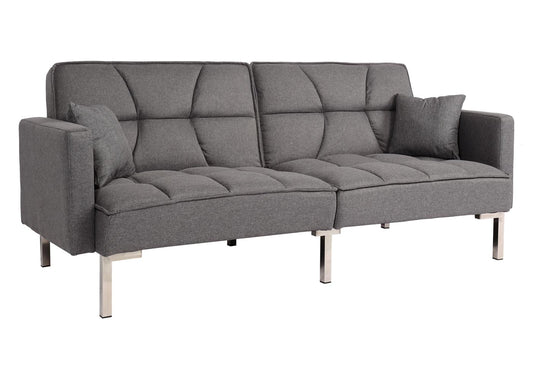 Cosmo Casa - Slaapbank - Slaapfunctie - Textiel - Grijs - 170×104 cm