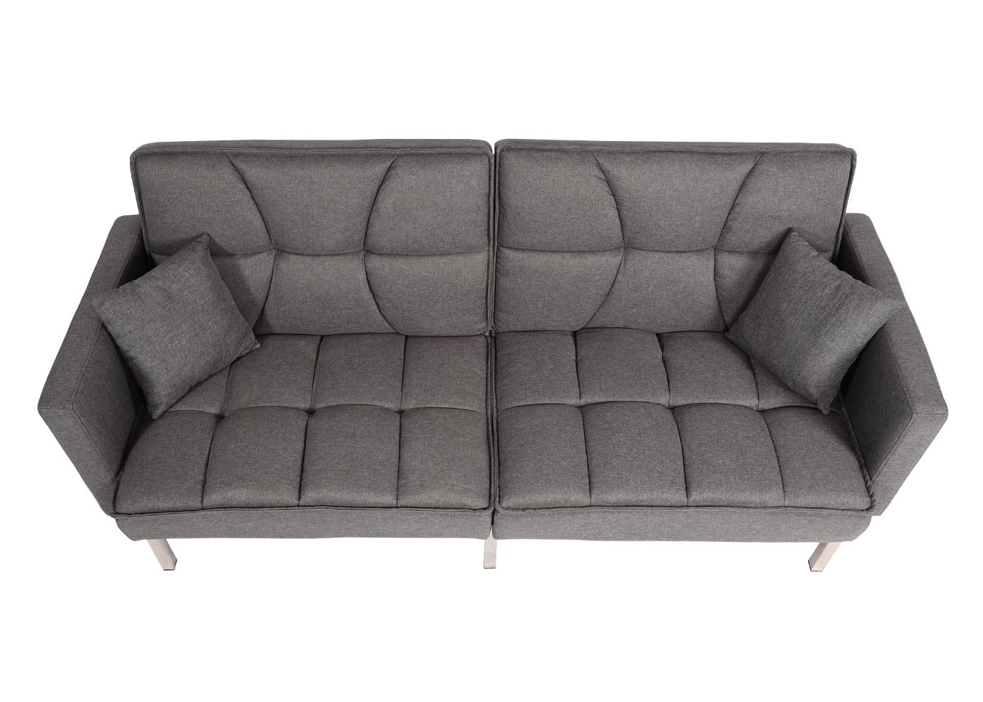 Cosmo Casa - Slaapbank - Slaapfunctie - Textiel - Grijs - 170×104 cm