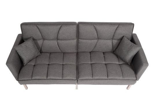 Cosmo Casa - Slaapbank - Slaapfunctie - Textiel - Grijs - 170×104 cm